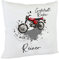 Kissen Großstadt-Rocker Simson S51 Moped Zierkissen Kuschelkissen Geschenk Geburtsag (rot)