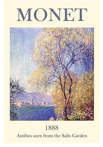 Canvas Poster by Claude Monet Wandbild Leinwandbild mit Kunstdruck Leinwand Kunst Aesthetic Bilder Stilvolle Kunstdrucke für Wohnzimmer Büro Heimdekoration(Ungerahmt,（50x70cm） 20x28inch)