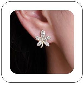 Aneneiceera Vintage Kristall Blatt Ohrstecker Ohrringe Winzige Cz Hanf Blatt Ohrringe Kanadischen Ahorn Blatt Ohrringe Kristall Ahorn Ohrringe Schmuck Für Frauen Und Mädchen