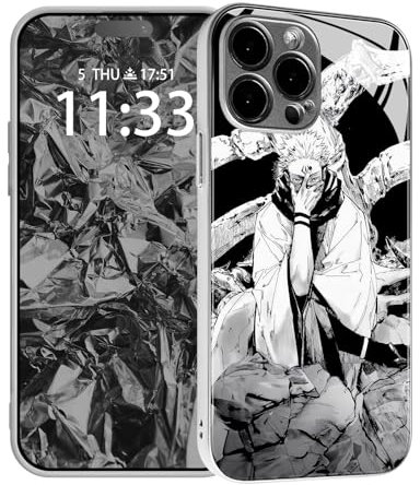 Sukuna JJK wasserdichte Silber Handyhülle mit Anime, langlebige, Kratzfeste Hülle, Manga-Charakter-Schutzhülle für iPhone X XS