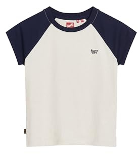 Superdry Damen Essential Logo Raglan Slub Tee C4 - Basic Non-Printed T.Shirt (W)