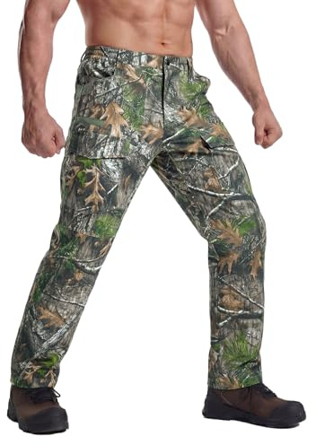 LOOGU Men's Water Resistant Tactical Pants, Ripstop Cargo Pants with 8 Pockets Hiking Work Outdoor