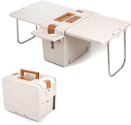 STMKB Mesa Plegable para Picnic, Mesa Plegable para Exteriores Y Refrigerador De Alimentos, Capacidad Interna De 17 litros, Diseño Plegable, Utilizada para La Playa, Camping, Barbacoa, Pesca, Etc.