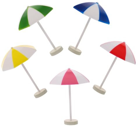 BESTonZON Diy Landscape Essentials 5pcs Miniature Fringe Parasol Realistic Shape for Beach Model Micro Landscape Hawaiian