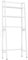 Multigot Over The Toilet Shelf, 3-Tier Freestanding Laundry Storage Rack Bathroom Space Saver Organizer with Toilet Paper Holder, 2 Hooks and Adjustable Bottom Bar, Metal Washing Machine Rack (White)