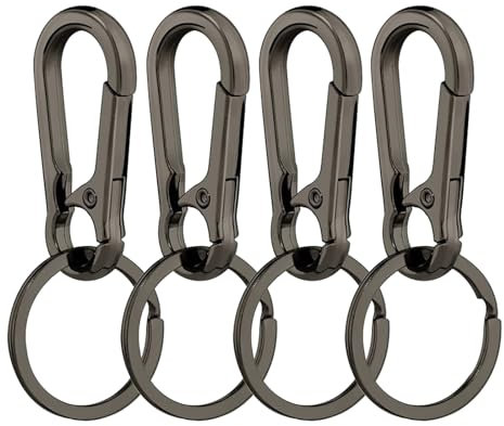 4 Piezas Llavero Mosqueton, Mosquetón Llavero Extraíble, Gancho Llavero, Llavero Mosqueton Llaves de Metal, para Hombres Mujeres