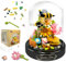 Felicify Bloques de Construcción Flores, 588 PCS Conjunto de Flores Bloques de Construcción con Guardapolvo, Bloques de Construcción en Miniatura, Decoración del Hogar para Adultos y Niños (Abeja)