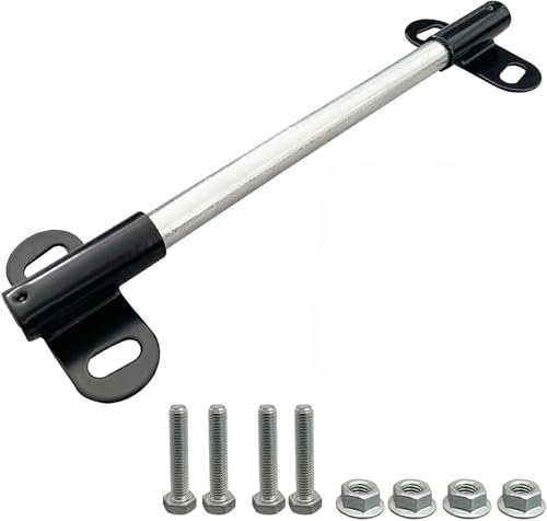SUONE Heavy Duty Wheelbarrow Axle Bracket Set Fit for 5/8 Hole Wheelbarrow Axles 10 x 0.63 Wheelbarrow Axle Shaft and 2.1 x 3.3 Brackets Including Nylon Gaskets Bolts and Nuts