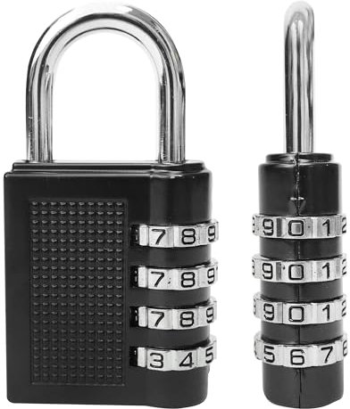 WedDecor Combination Padlock with 4 Digit Code, Suitcase Lock, Gym Locker Padlocks, Heavy Duty Combination Lock Small Padlock Outdoor Weatherproof Locks for Garage and Gate Security (Black) Pack of 1