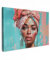 MuchoWow© Impression sur Toile Peinture 120x80 cm Tableau Mural Decoration Salon Reproductions de Tableaux Murale Moderne Femme - Portrait - Bleu - Rose - Moderne