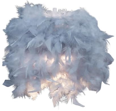 Qianly Feder Lampenschirm für Deckenleuchten, Tischlampenabdeckung für Schlafzimmer Und Zuhause, grau s