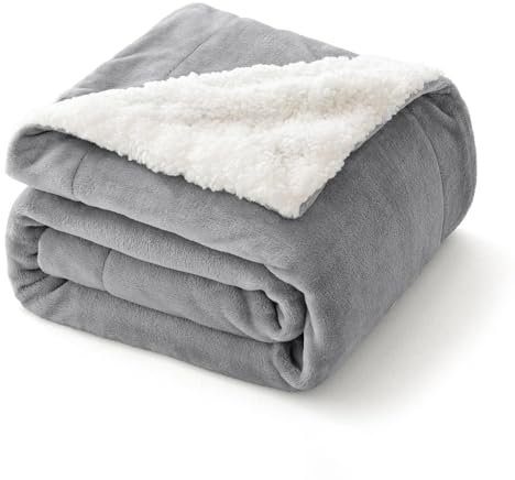 Kuscheldecke Flauschig Decke Fleecedecke 160x200 cm- Wohndecke Warm Winter Weich,Decke Sofa Kuscheldecke Grau,warm Sherpa Sofaüberwurf Decke, Dicke Sofadecke