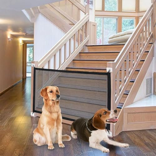 Puerta para Perros Puerta,Barrera Seguridad Niños,Barrera Seguridad Niños y Perros,Vallas de Seguridad para Escaleras,Barrera Protectora para Mascotas,Mágica Barrera para Perros,180 * 72 cm