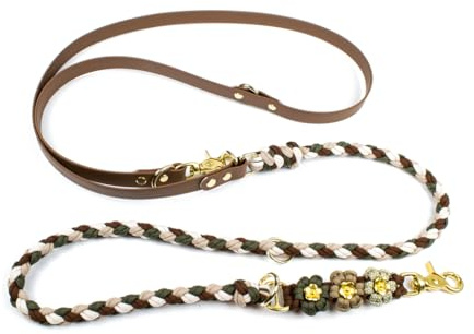 Hundeleine Tierluxe Blumen Biothane Paracord (Braun, M Lienelänge: 250 cm)