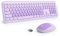 SOLIDEE Colourful Wireless Keyboard and Mouse Combo,2.4GHz Retro Typewriter Keyboard,104-Key Full Size with Number Pad,Silent Membrane,Round Keycaps(US Layout QWERTY)(Diary Purple)