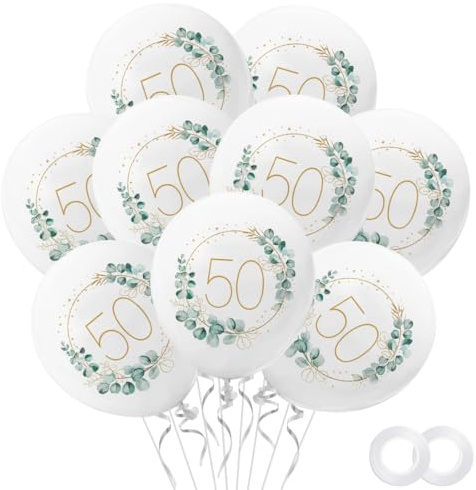 Luftballons 50.Geburtstag Deko Mann Frau, 30 Stück 50. Geburtstagluftballons Weiß, Partydeko zum 50.Geburtstag Ballons, Happy 50th Birthday Geburtstagsballon für Deko 50 Mann Frau
