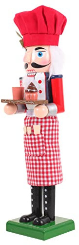 Mobestech Baker Nutcracker Ornament Premium Cloth Festival Decor Working Nutcracker Soldier for Desktop Display for Christmas Weddings Holiday Celebrations