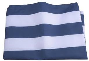 FACAIIO Strandliege Ersatzstoff, 120 x 44 cm Polyester Tuch für Wasser- und Schnelltrocknend, Liegestühle, Sonnenliegen und Picknickstühle, Weiß und Blau gestreift