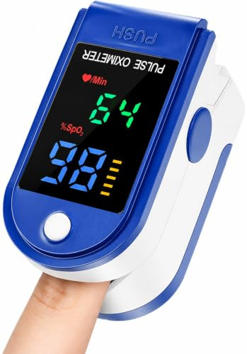 Pulse Oximeter,Oxygen Monitor Finger Adults,Pulse Oximeter,Blood Oxygen Monitor Finger Saturation with LED Display – Fingers Heart Rate Monitors with SpO2 Oximeters Display