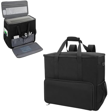 Valveric Sac de transport pour PC de bureau, tour de jeu, compatible avec ATX/Micro-ATX, sac à dos pour clavier, souris et accessoires, sac à dos de déménagement (sac uniquement)