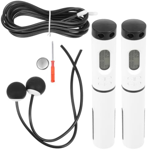 Zerodeko Cuerda para Saltar sin Cable Inteligente Contador Digital y Carga Integrada, Material PU, Rodamiento Interno para Ejercicio y Fitness en Interiores