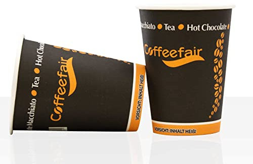 Coffeefair Becher to go für Automatenbecher 180ml, 100 Stk Pappbecher, Kaffeebecher to go