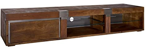 MASSIVMOEBEL24.DE | Amsterdam TV-Board aus Massivholz #03 | Mangoholz - braun, lackiert | Modern-Stil | 205x48x39 cm | massives TV Regal Lowboard