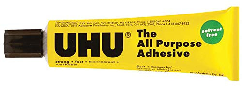 5 X UHU All Purpose Glue Strong Solvent-Free Washable 32ml