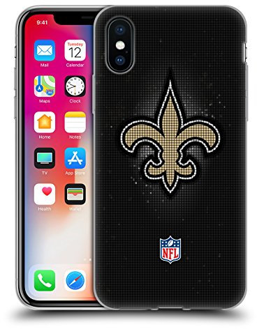 Head Case Designs Offizielle NFL LED New Orleans Saints Artwork Gel Handyhülle Hülle [Militärischer Schutzgrad] Kompatibel mit Apple iPhone X/iPhone XS