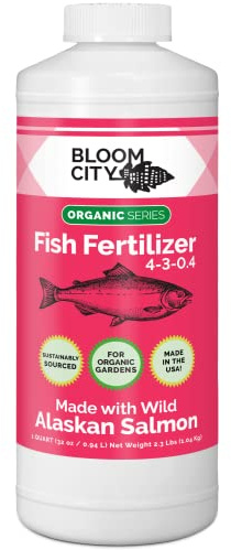 Bloom City Organic Wild Fish Fertilizer for Vigorous Plant Growth, 32 oz