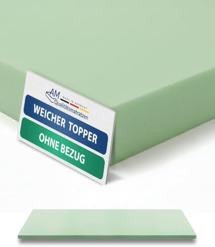 AM Qualitätsmatratzen Topper ohne Bezug - Made in Germany - Anpassungsfähige & weiche Matratzenauflage 160x200 aus Schaumstoff - Oeko TEX zertifizerter Matratzen Topper 160x200 H2 für Boxspringbetten