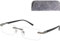 Randlose Lesebrille mit rechteckigen Gläsern - mit Gratis Etui, Edelstahl Rahmen (Schwarz), Lesehilfe Herren und Damen +1.5 Dioptrien