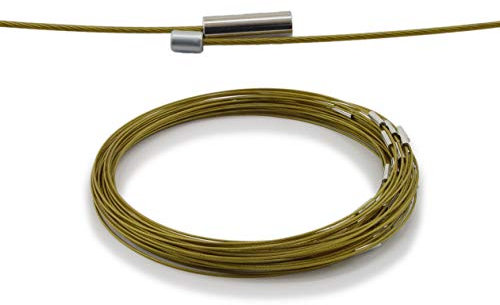 WEBandBUY 3 Halsreifen aus Edelstahl Magnetverschluss Länge ca. 43 cm Farbe: Messing