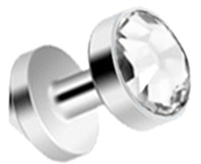 Piercingfaktor Dermal Anchor Piercing Skin Diver Anker Implantat Kugel Ball Stecker Hantel Hautanker mit Strass Kristall Stein Clear