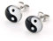 YIN & YANG Ohrstecker Edelstahl Cabochon Ohrringe 10mm handmade schwarz weiß