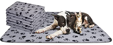 Nobleza - 6 x Hundedecke Weiche Fleecedecke Waschbare Deck für Haustier Hunde Katzen Welpen Weiche Warme Matte, Grau, 160 * 100cm