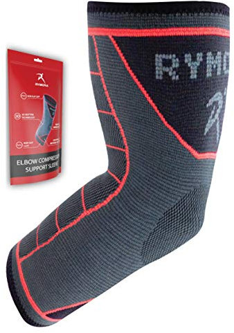 Elbow Support Sleeve for Men and Women - Support for Tennis Elbow, Golfers Elbow, Tendonitis, Joint Pain Relief, Arthritis (Single Sleeve) (Large) [L]