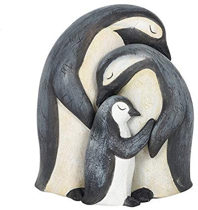 Jones Home Pinguin Familie Ornament | 3-teiliges Set | grau | 29,5 cm