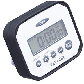 Taylor Pro, Digitaler Hochleistungsfähiger Küchentimer, schlag- und spritzwasser- bzw. wasserfest, Countdown-Uhr für Küchenchefs zum Kochen, Kunststoff/Weiß