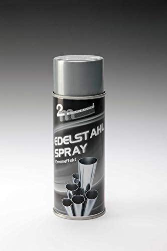 Vernice spray in acciaio INOX, ad asciugatura rapida con effetto cromato, aderisce a metallo, carta, legno, pietra e la maggior parte delle materie plastiche.