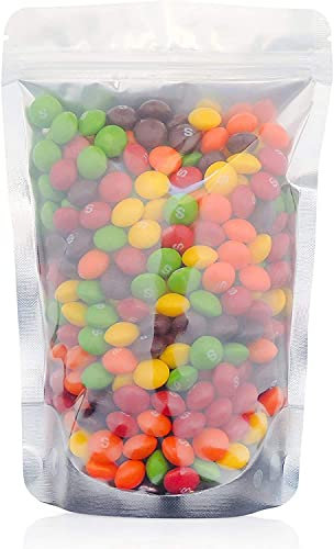 LZLPACKING 100 pieces resealable mylar bags with clear front,sealable bags for packaging,smell proof for Small Business(5×8 Inch/12.7 x 20.3cm)
