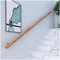Corrimano in legno, Corrimano per scale universale da esterno per interni, corrimano per scale in legno antiscivolo, kit completo, con 2 staffe fisse in ferro, contro il muro (Colore del legno, 80cm)