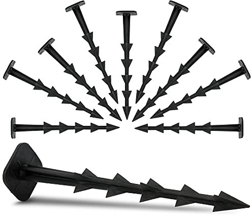 50 Stück BRADAS® Erdanker Bodenanker Erdnägel SOLID 15 cm | Für Gartenvlies Sandkastenabdekung Unkrautvlies Abdeckplanen Maulwurfnetz Allzweckplane UV-Beständigkeit Kunststoff Schwarz Garten Zubehör