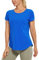 CRZ YOGA Damen Sport T-Shirt Kurzarm Fitness Gym Laufshirt Crewneck Leichte Yoga Oberteile Sommer Top Starkes Blau 44