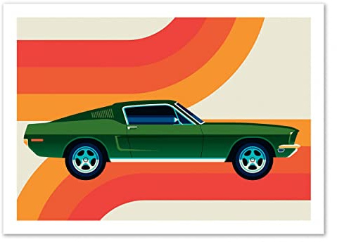 Wall Editions Art-Poster - Green Vintage Sports car - BO Lundberg