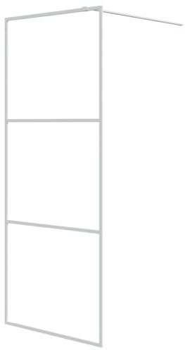 vidaXL Duschwand für Walk-In Dusche Duschabtrennung Duschtrennwand Duschkabine Duschtür Eckeinstieg Trennwand Weiß 80x195cm ESG-Klarglas