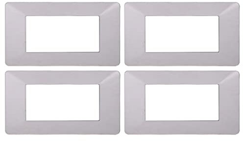 4 placas compatibles con Vimar Plana (4 plazas/módulos, blanco)