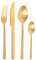 Pintinox Set da 24 Posate Serie Lucky Oro Satinato, Acciaio Inox Nichel free