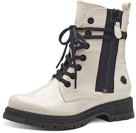 MARCO TOZZI by Guido Maria Kretschmer Damen Stiefeletten zum Schnüren Winter, Beige (Cream Patent), 41