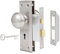 newliplace Mortise Lock Set for Interior Door, Vintage Door Knob with Lock and Skeleton Key, Antique Door Knobs Brushed Nickel Finish